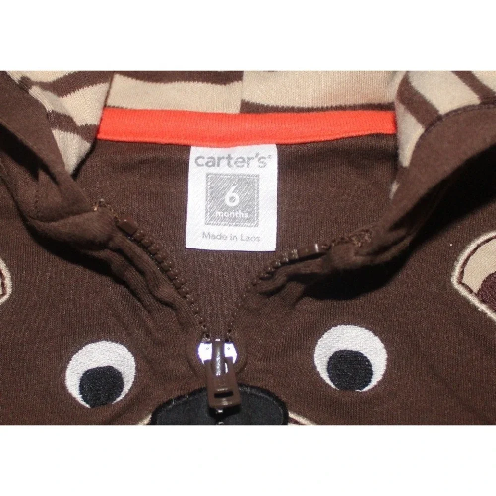 Carters Baby Boy 3pc Brown Bear Sherpa Jacket Hoodie Pants Set 6 Months